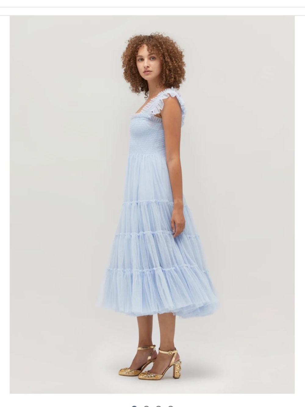 Hill House Light Blue Tiered Tulle Midi Dress